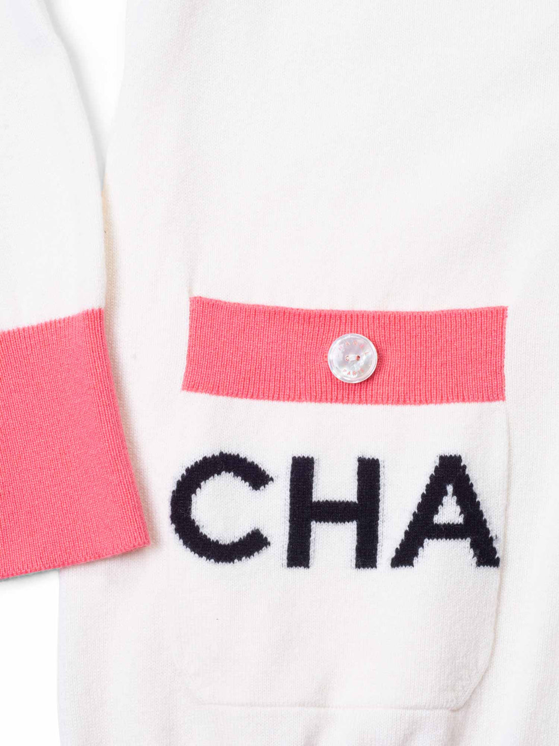 Chanel Cashmere Logo Runway Sweater White