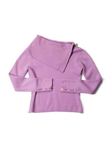 Chanel Cashmere Zipper Sweater Lavender