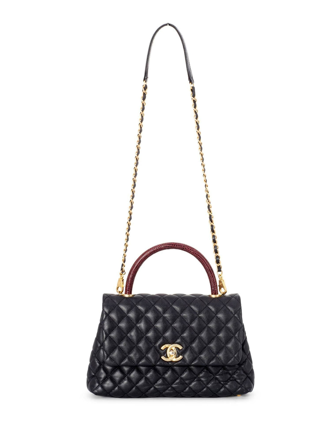 Chanel Caviar Coco Top Handle Medium Flap Bag