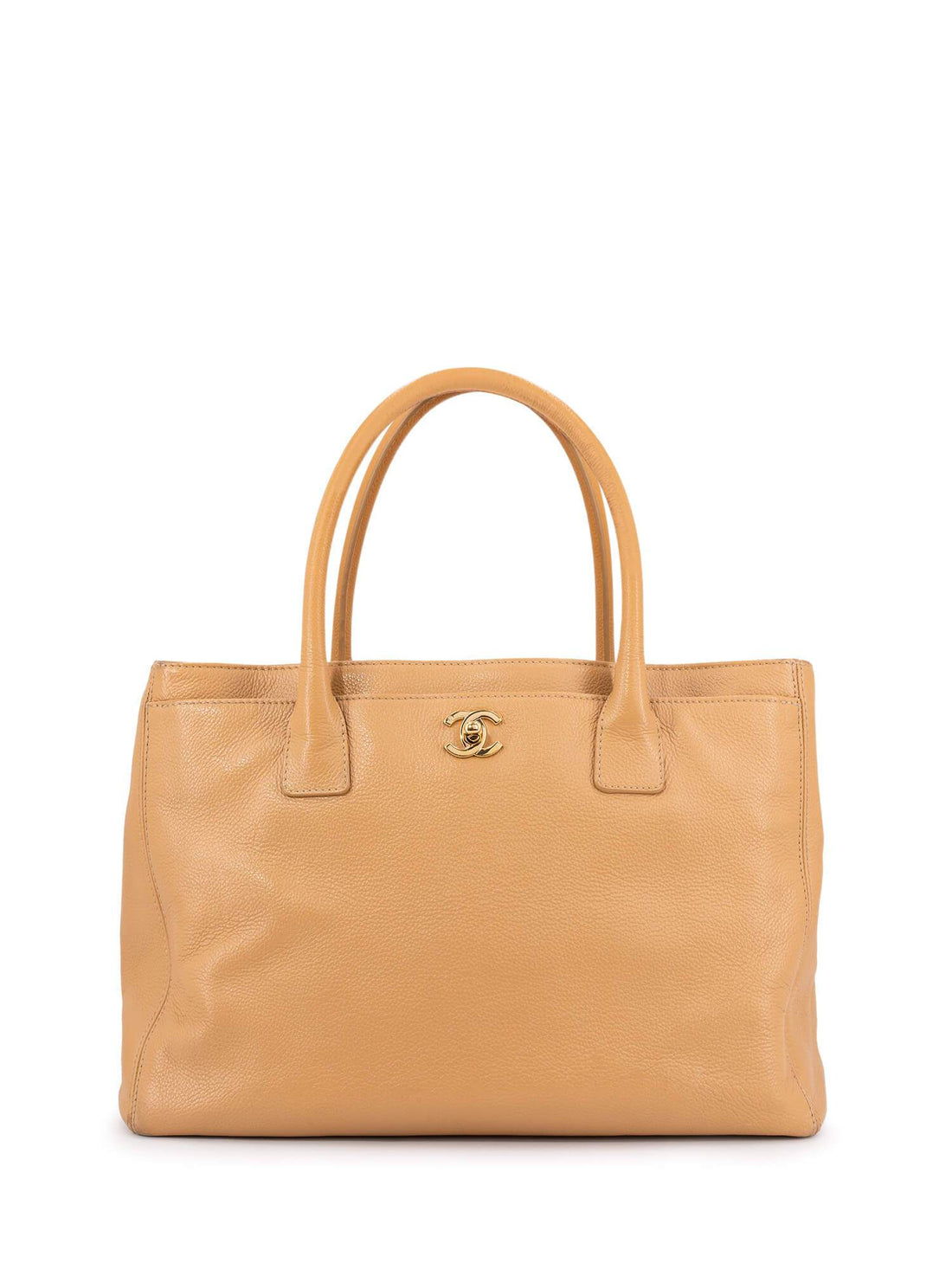 Chanel Caviar Leather Cerf Shopper Bag Beige