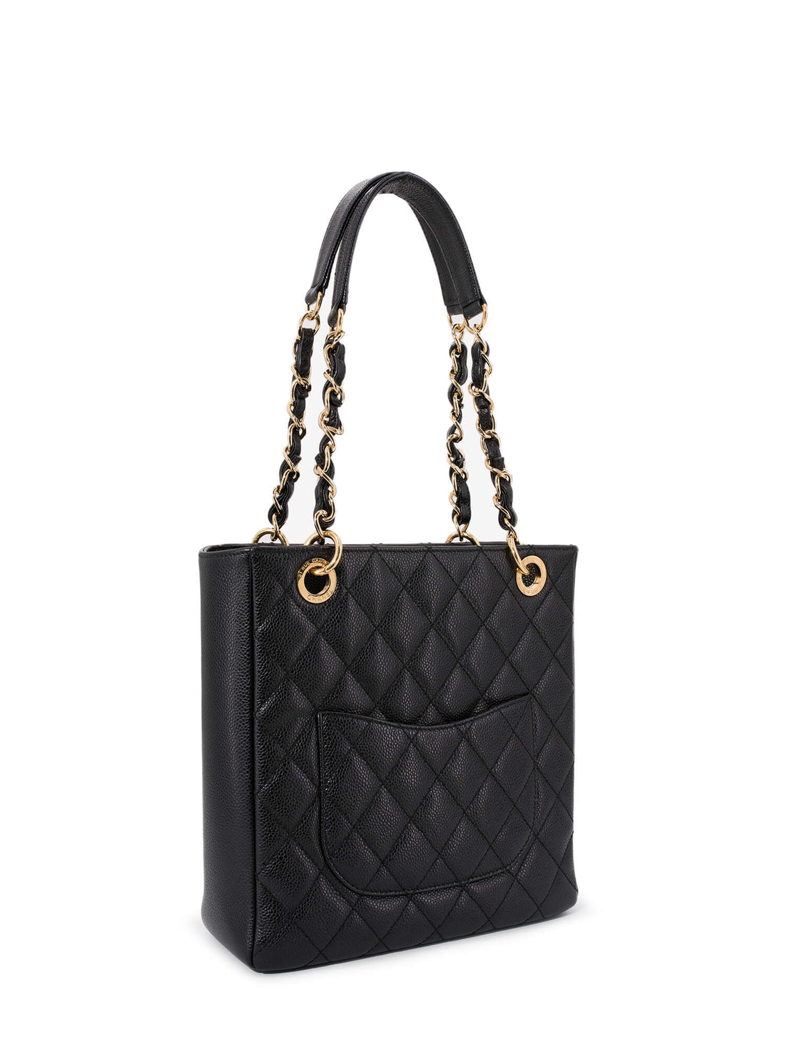 Chanel Caviar Quilted CC Logo PST Bag Black