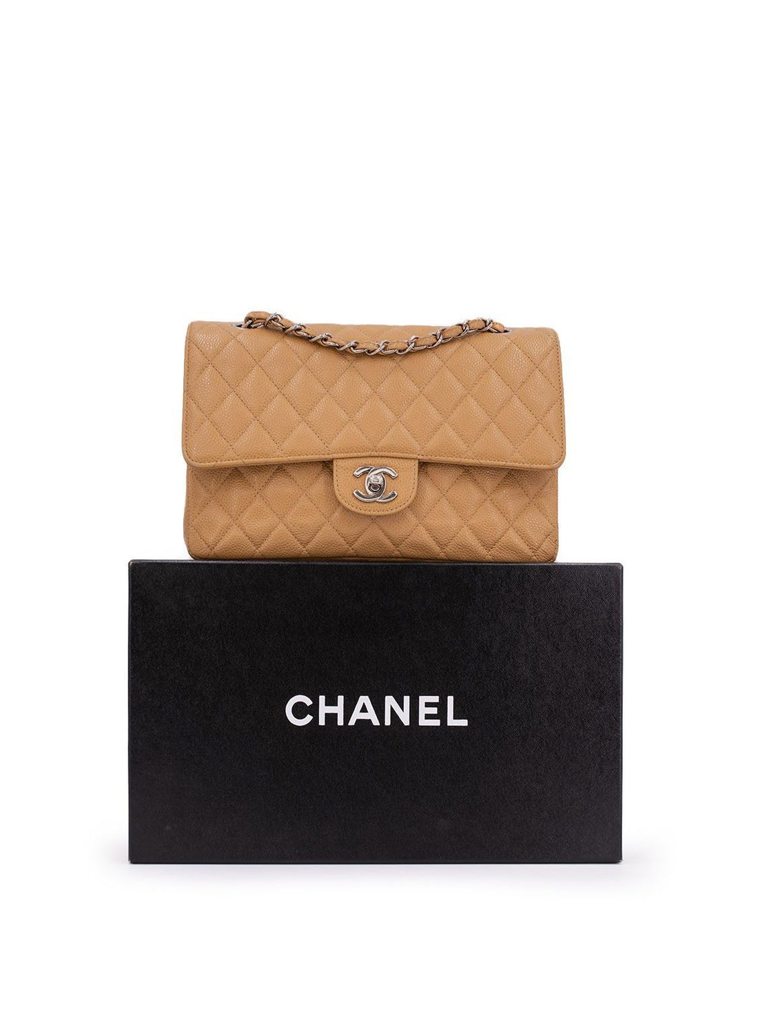 Chanel Caviar Quilted Medium Double Flap Bag Beige