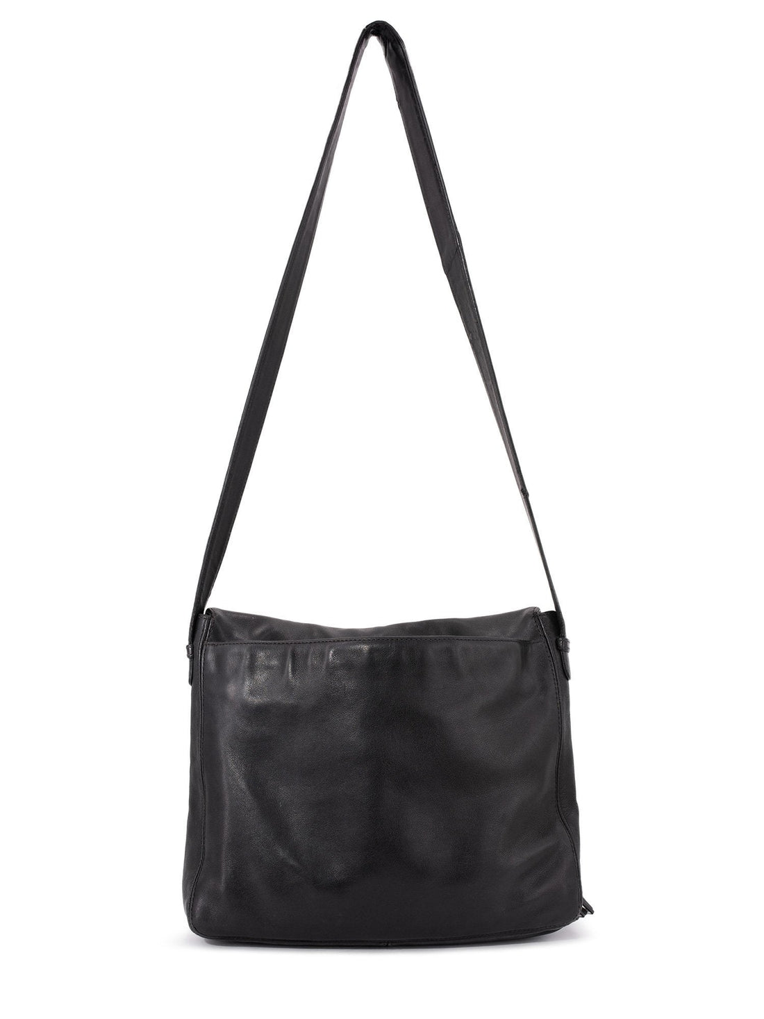 Chanel Leather CC Logo Tassel Flap Messenger Bag Black