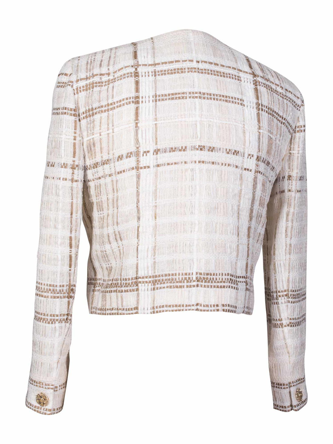 Chanel Lesage Tweed Gripoix Fitted Jacket White