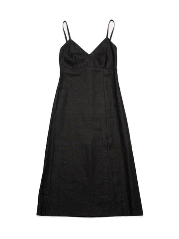 Chanel Linen Maxi Dress Black
