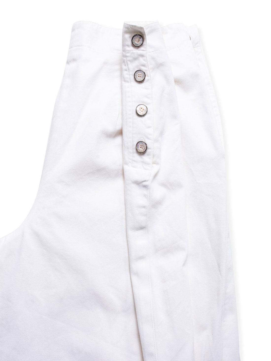 Chanel Logo High Wasted Wide Sailor Pants White