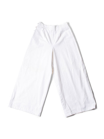 Chanel Logo High Wasted Wide Sailor Pants White