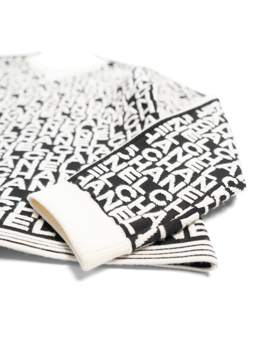 Chanel Logo Knit Zipper Sweater Black White