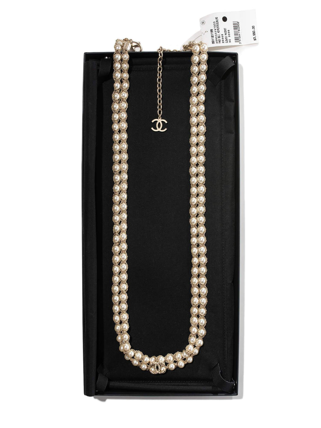 Chanel Pearl CC Logo Long Necklace