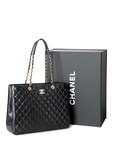 Chanel Quilted Caviar Large Shopper Bag Black