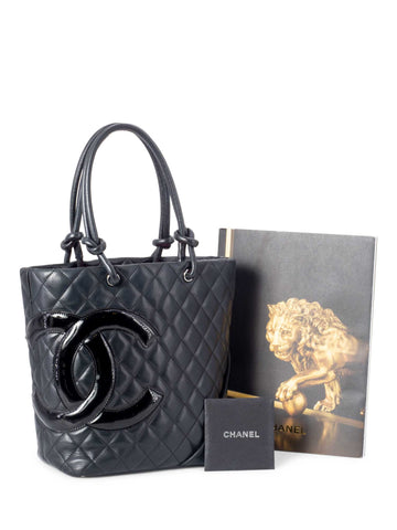 Chanel Quilted Leather Cambon Bucket Bag Black