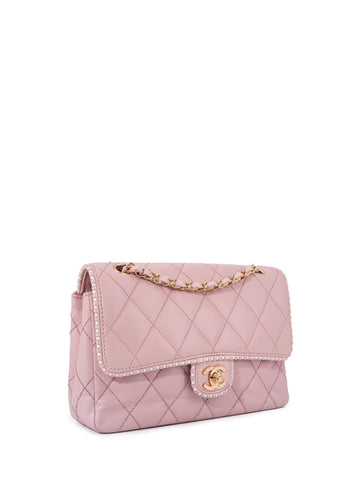 Chanel Quilted Leather Medium Single Flap Bag Pink