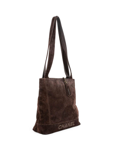 Chanel Suede Shoulder Bag Brown