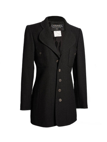 Chanel Tweed Fitted Jacket Black