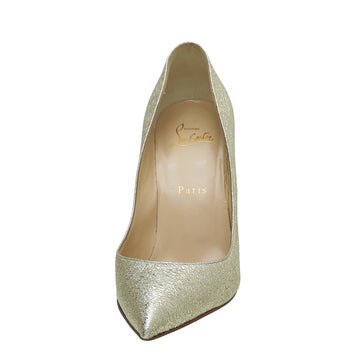 Christian Louboutin Metallic Gold Crinkled Pigalle Follies Pumps 38.5