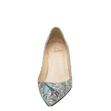 Christian Louboutin Multicolor Monochrome Paris Map Decollete 70 Pump