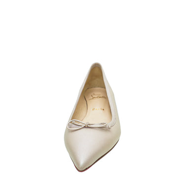 Christian Louboutin Metallic Beige Hall Leather Flat Ballerina 37