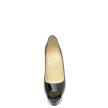 Christian Louboutin Black Lady Peep Pumps 37