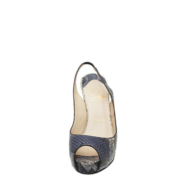 Christian Louboutin Bicolor Python No Prive 120 Pump 36.5