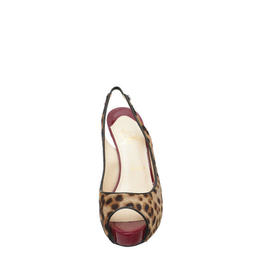 Christian Louboutin Bicolor Leopard Hair No Prive 100 Pump 37.5
