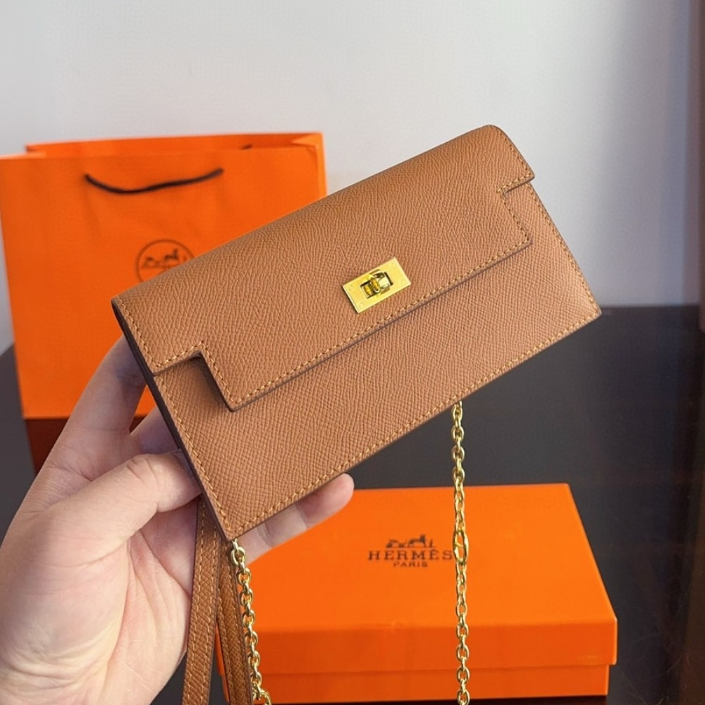 HM KELLY POCKET LONG WALLET IN GOLD 19CM H084940CK37