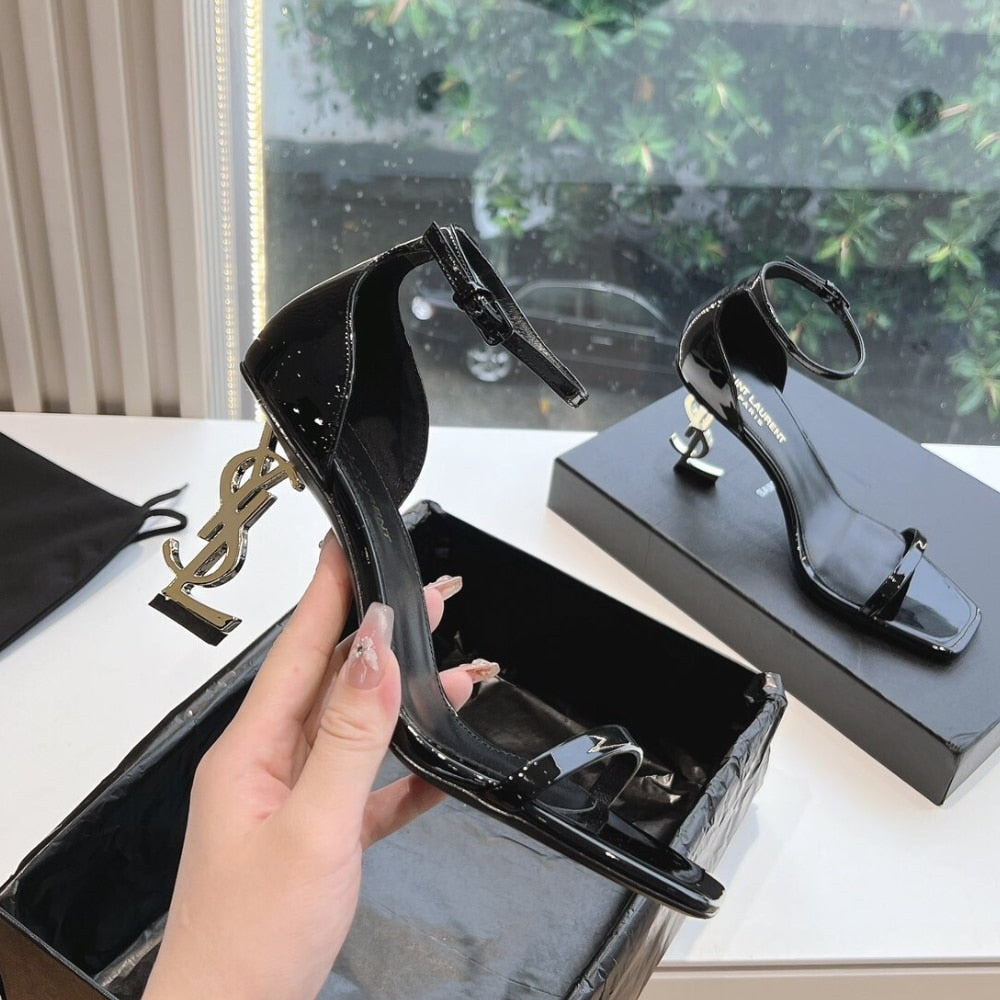 YSL OPYUM SANDALS IN BLACK 5576620NPKK1000