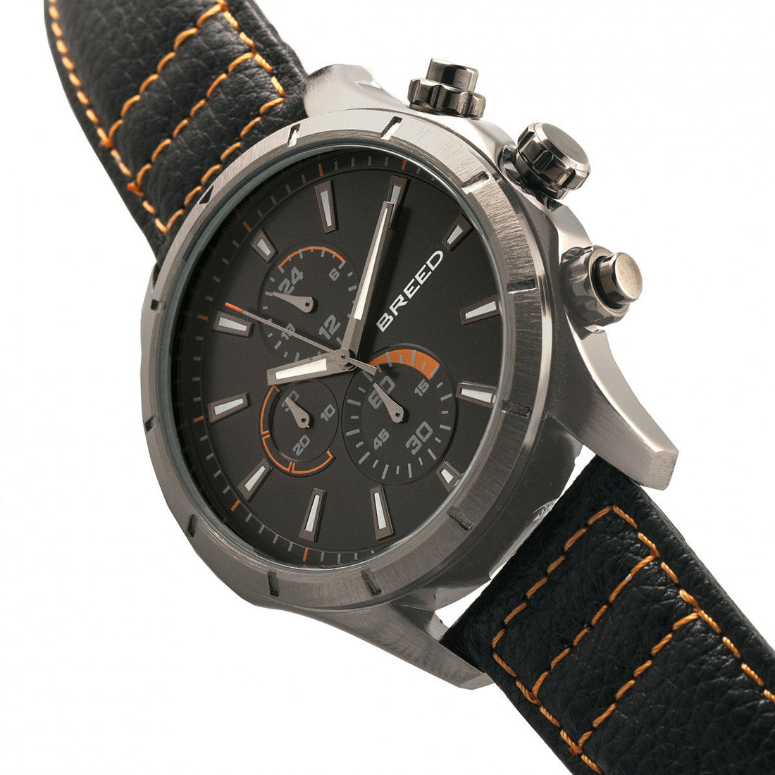 Breed Lacroix Chronograph Leather-Band Watch