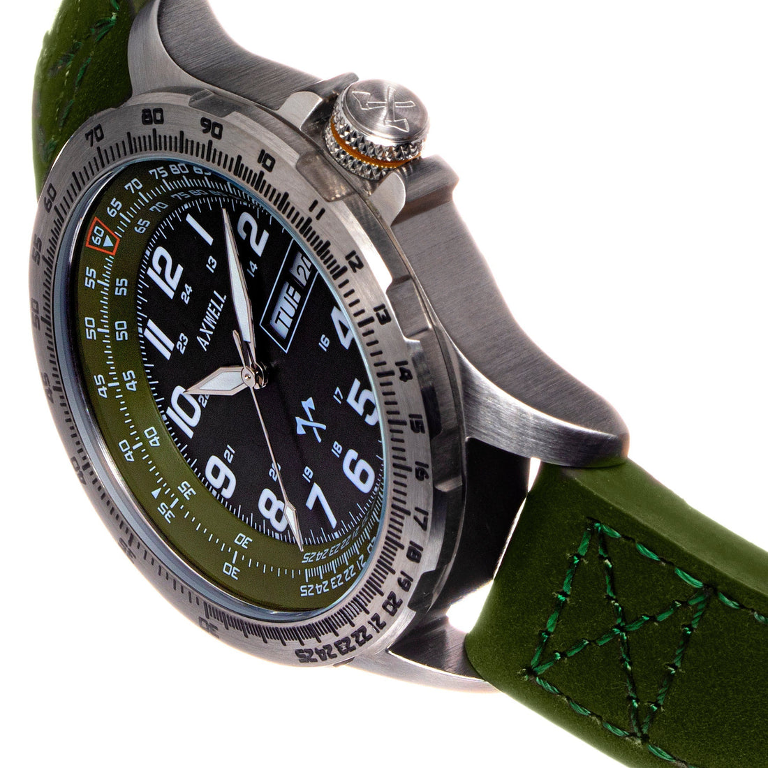 Axwell Blazer Leather Strap Watch - Green