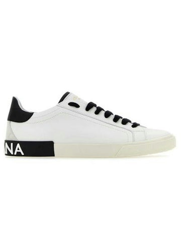 PORTOFINO  WHITE/BLACK LEATHER TRAINER
