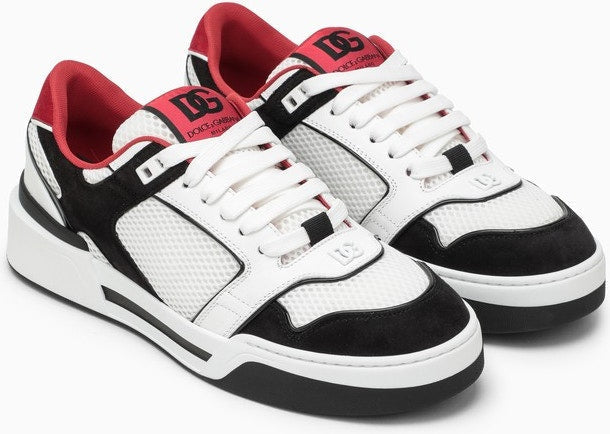 BLACK AND WHITE LEATHER TRAINER