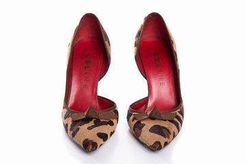 Céline Leopard Print Calf Hair Pointed Toe Pumps SZ 36.5 sale