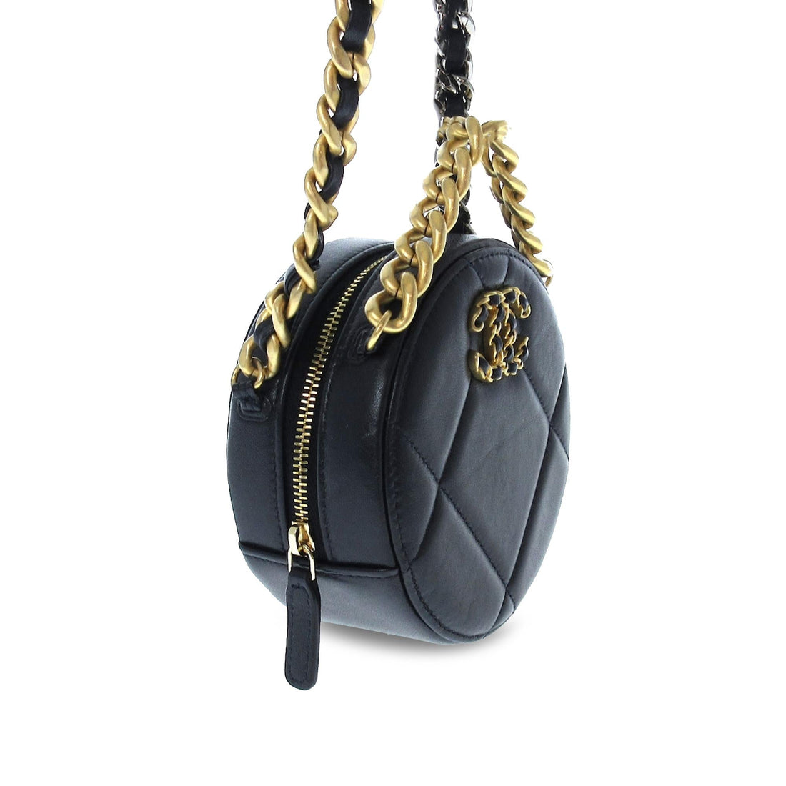 Pearl Street Bags Chanel 19 Round Lambskin Clutch With Chain (SHG-6cbrO9)