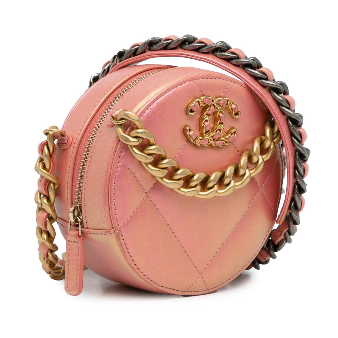 Pearl Street Bags Chanel 19 Round Lambskin Clutch With Chain (SHG-62C0pv)