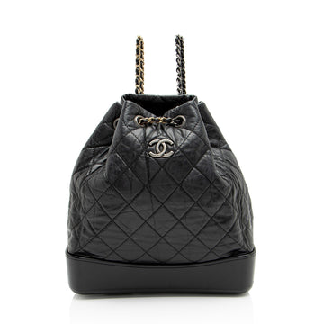 Chanel Aged CalBNkin Gabrielle Backpack (SHF-M5X3Nt)