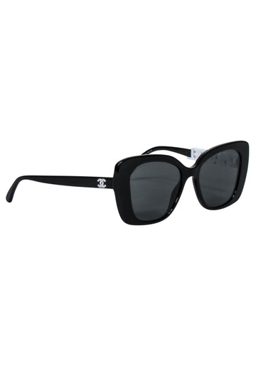 Chanel - Black Frames w/ Bejeweled  Chanel Leg Sunglasses