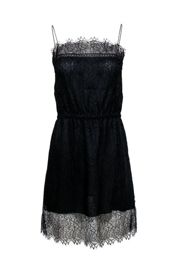 Chanel - Black Lace Sheath Dress w/ Thin Straps Sz 6