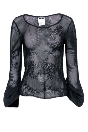 Chanel - Black Sheer Knit Top Sz 4