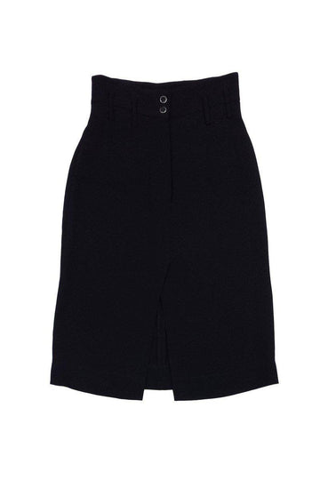 Chanel - Black Silk A-Line Skirt Sz 4