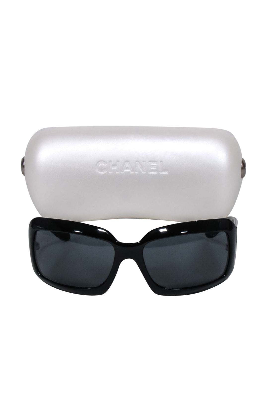 Chanel - Black Square w/ White "CC Logo Sunglasses