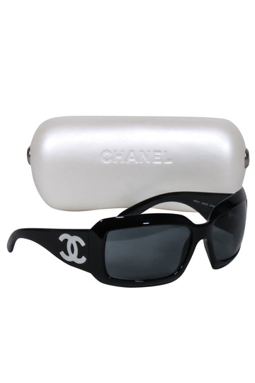 Chanel - Black Square w/ White "CC Logo Sunglasses