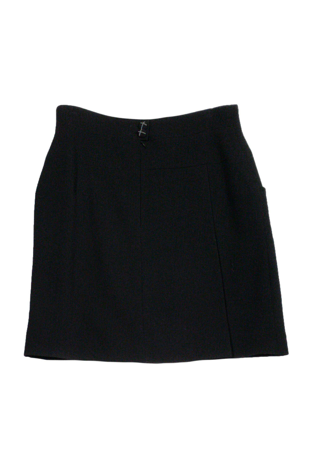 Chanel - Black Wool Pencil Skirt Sz 12