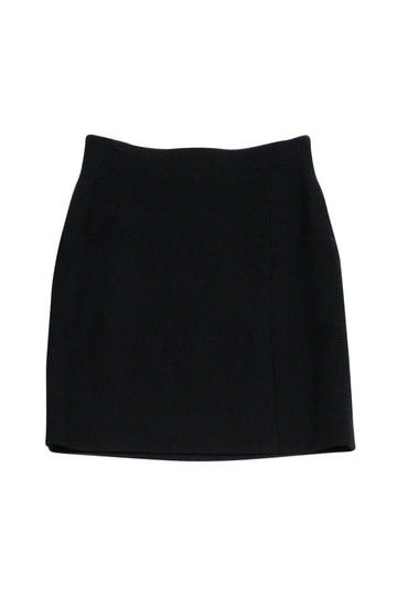 Chanel - Black Wool Pencil Skirt Sz 12