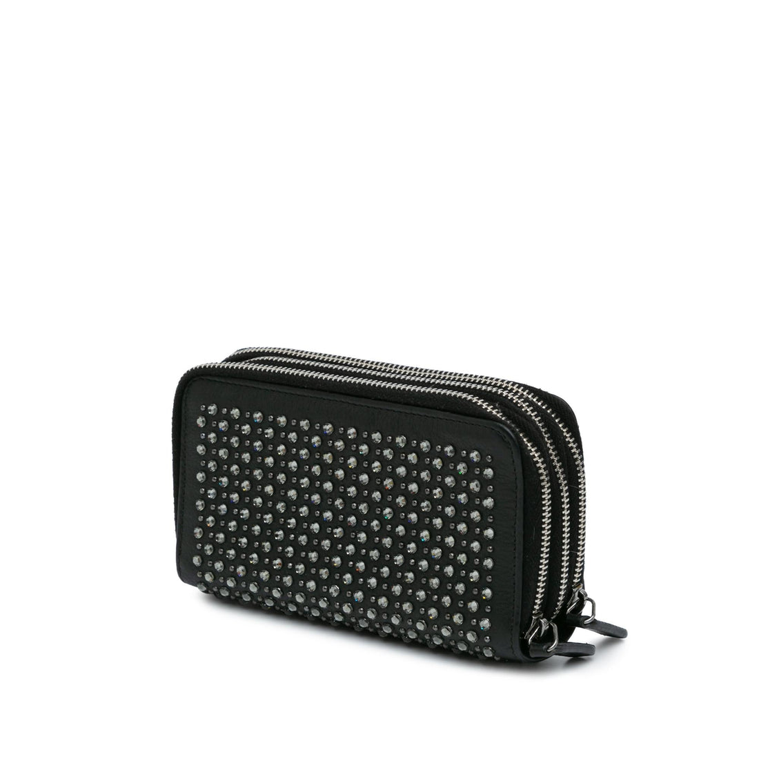 Chanel Bull Leather Studded Zip Wallet (SHG-X5nYtA)