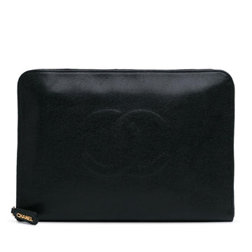 Pearl Street Bags Chanel CC Caviar Documents Portfolio Clutch (SHG-wlh1nQ)