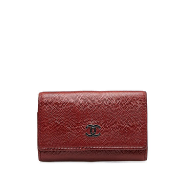 Chanel CC Caviar Leather Key Holder (SHG-Q0z0Em)