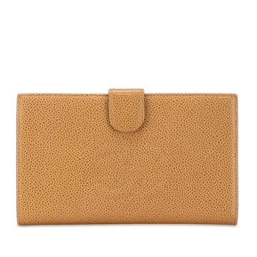 Pearl Street Bags Chanel CC Caviar Leather Long Wallet (SHG-mY85SQ)
