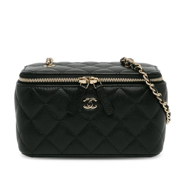 Pearl Street Bags Chanel CC Caviar Leather Vanity Bag (SHG-iQhxBP)