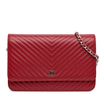Pearl Street Bags Chanel CC Chevron Caviar Wallet On Chain (SHG-JxT8UF)