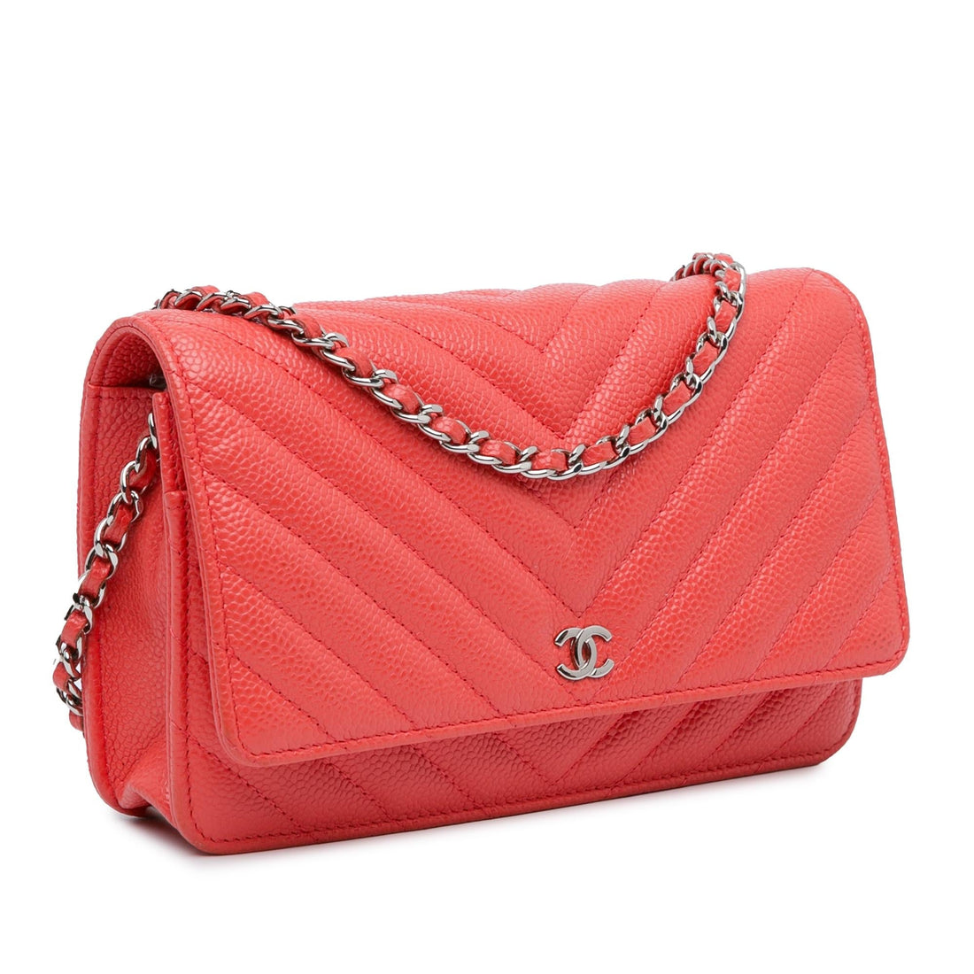 Top Quality Chanel CC Chevron Caviar Wallet On Chain (SHG-Z8eO2B)