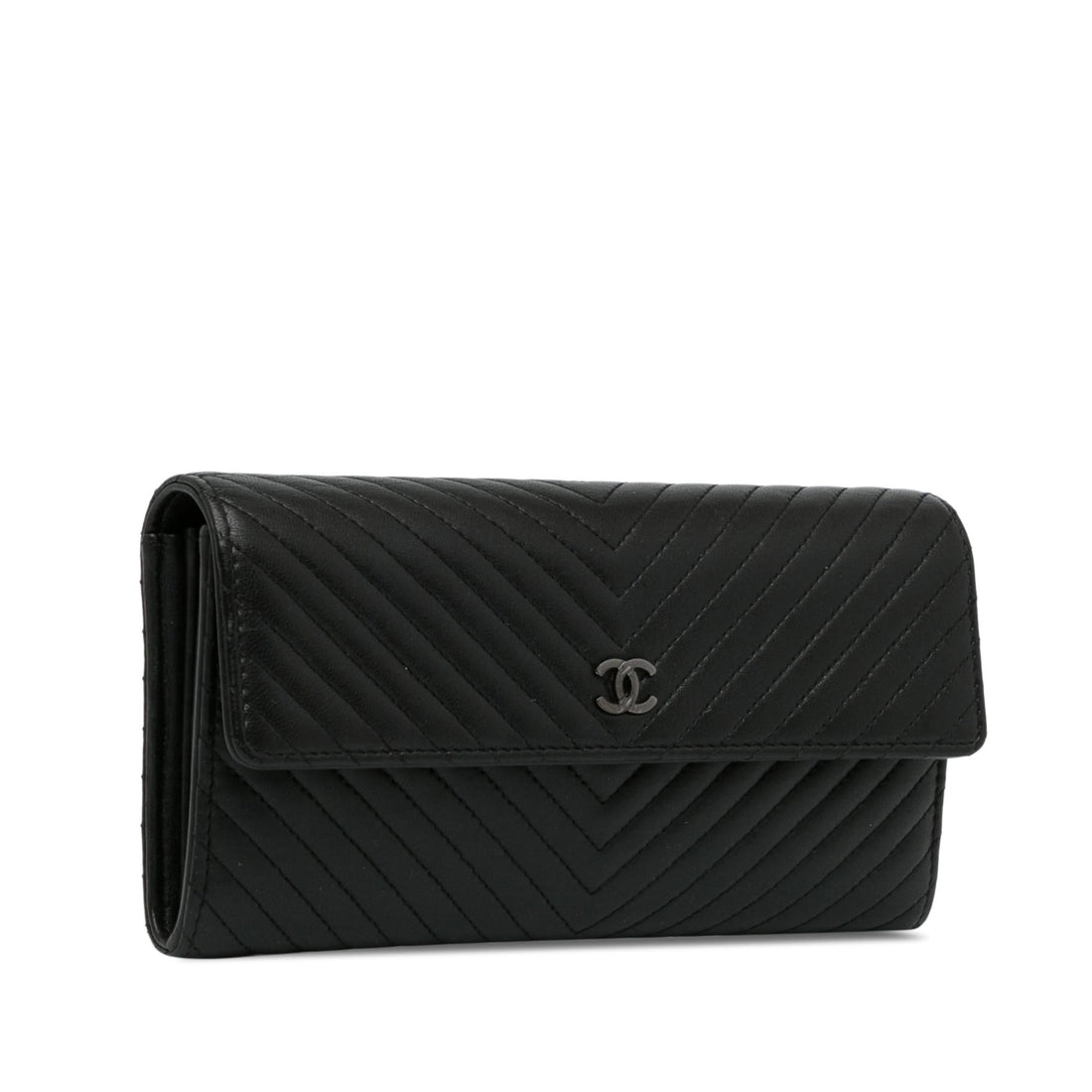 Pearl Street Bags Chanel CC Chevron Lambskin Long Wallet (SHG-GJrUFh)